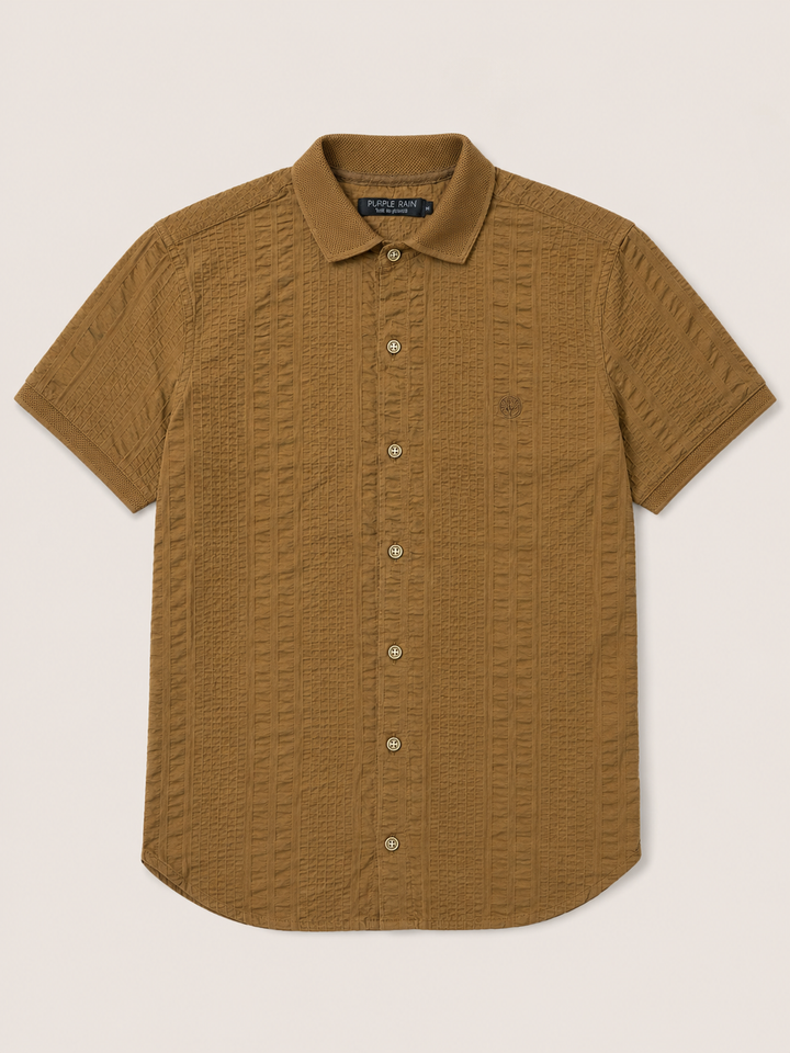 camisa hombre algodón, camisa manga corta hombre, camisa texturizada hombre, camisa fresca hombre, camisa casual elegante, camisa old money hombre, camisa premium hombre.
