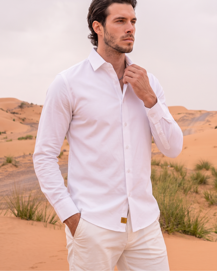 Camisa Texturizada Stretch Premium Hombre | Estilo Old Money – Purple Rain