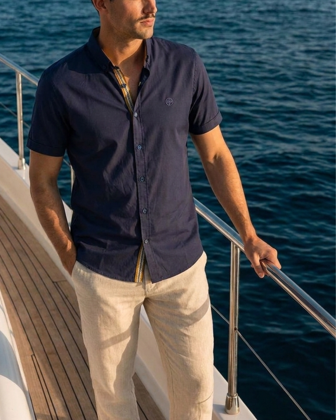 Camisa Bamboo Stretch Manga Corta