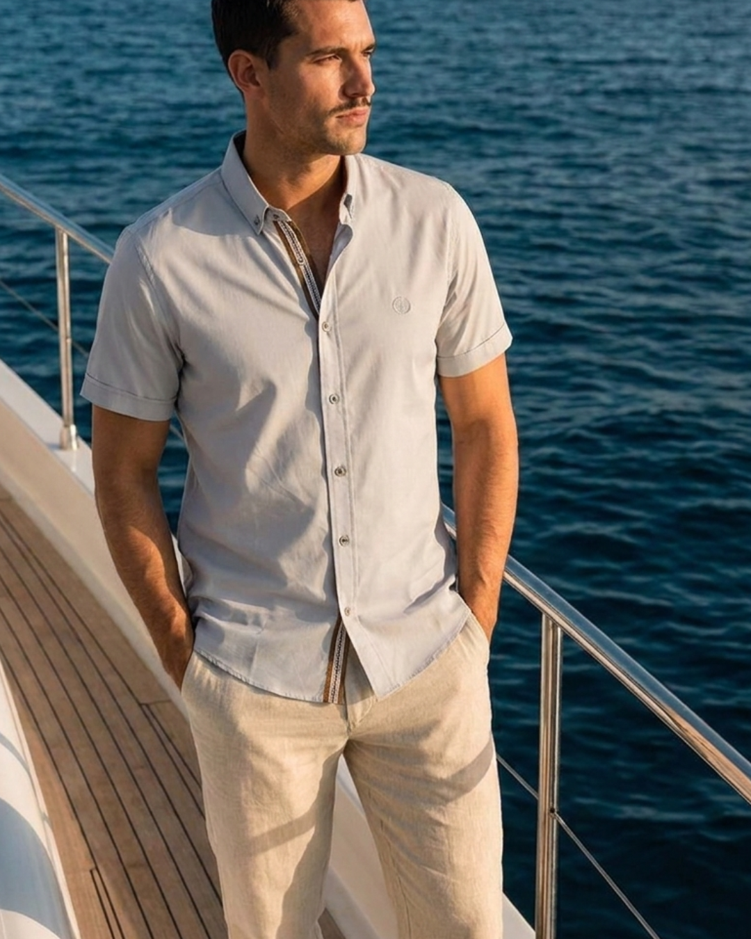 Camisa Bamboo Stretch Manga Corta