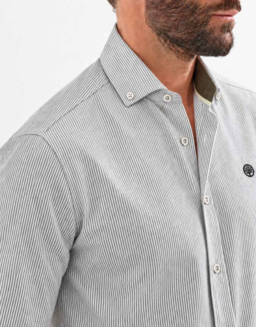 Camisa Esencial Hombre Manga Larga Raya Delgada - Purple Rain