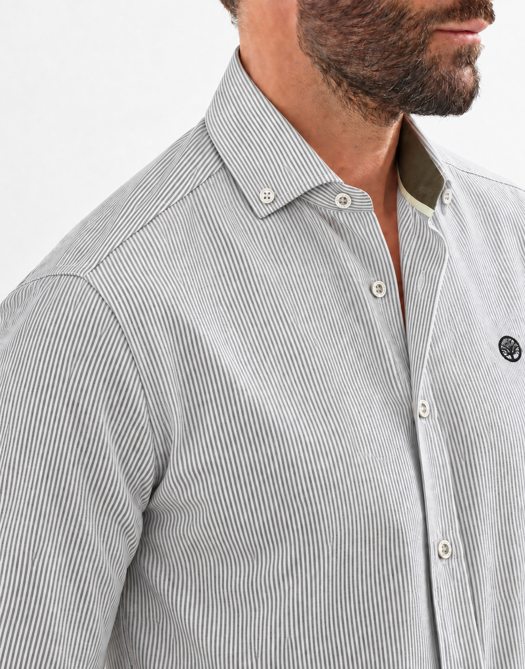 Camisa Esencial Hombre Manga Larga Raya Delgada - Purple Rain