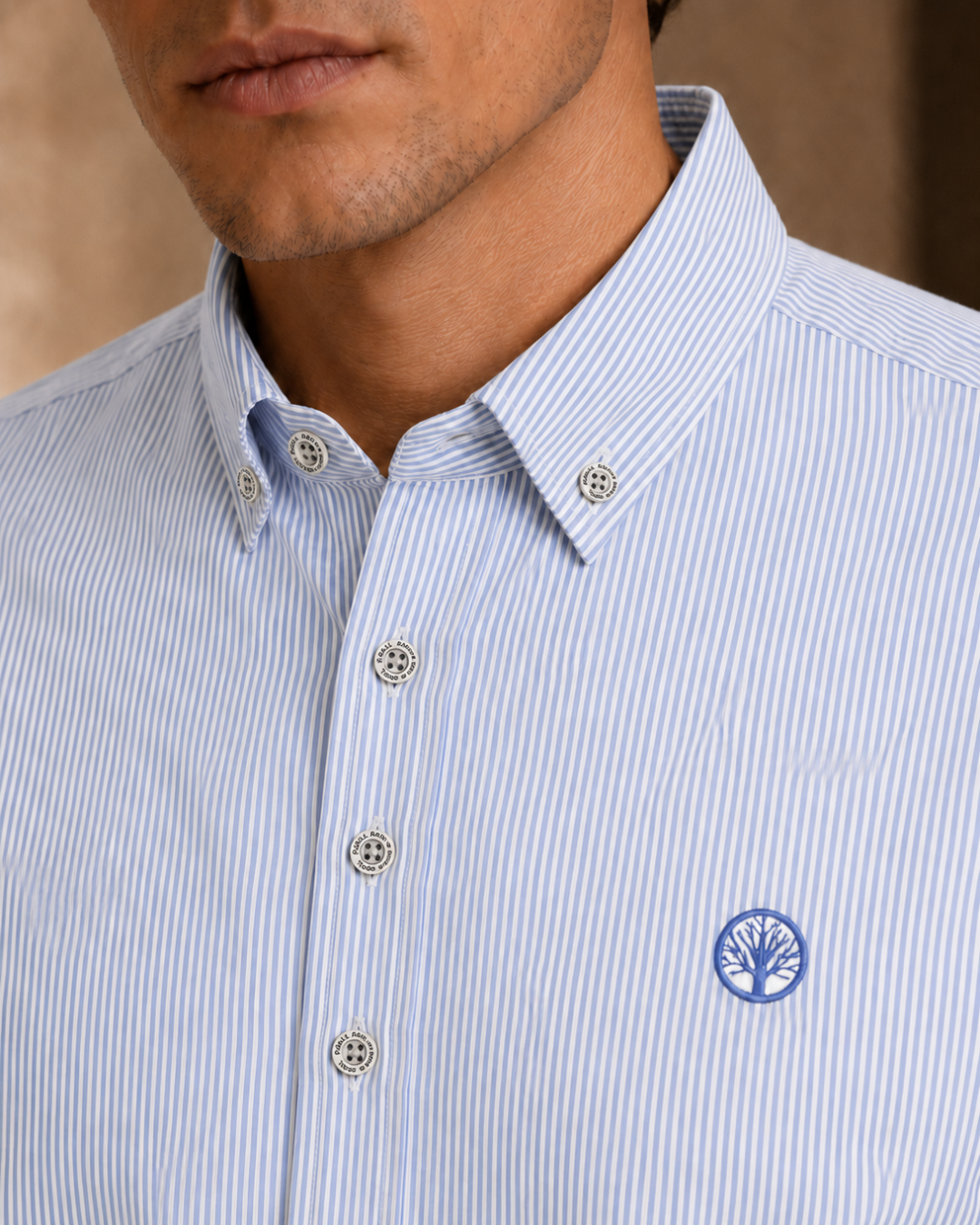 Camisa Esencial Hombre Manga Larga Raya Delgada - Purple Rain