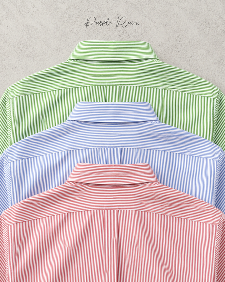 Camisa Esencial Hombre Manga Larga Raya Gruesa
