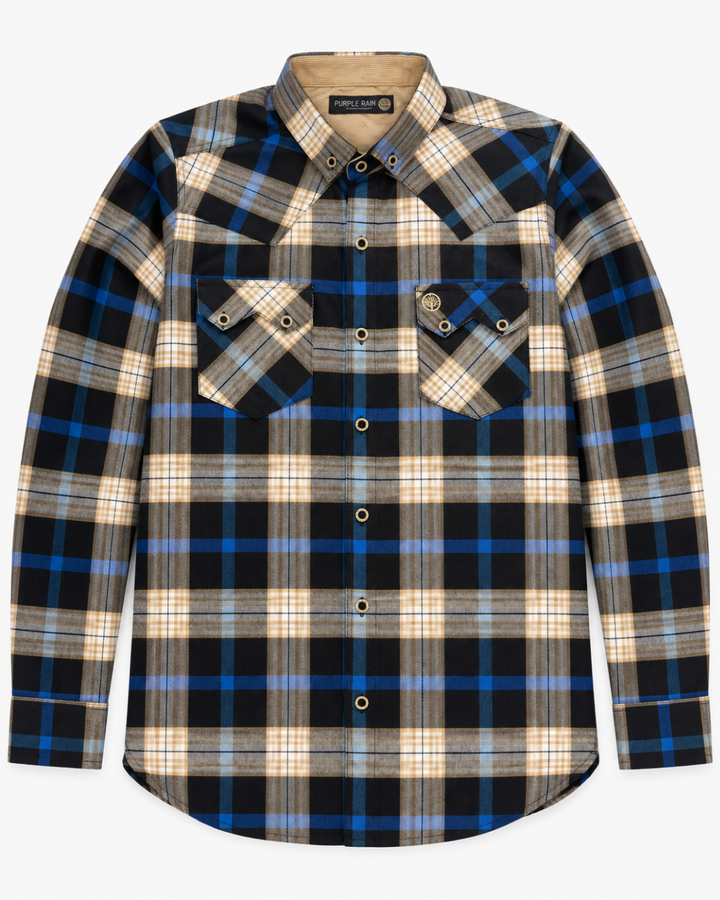 Camisa Heritage a Cuadros Beige, Gris y Negro