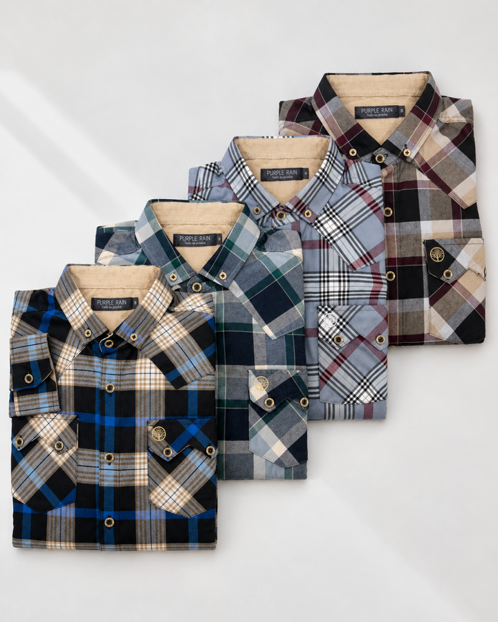 Camisa Heritage a Cuadros Beige, Gris y Negro
