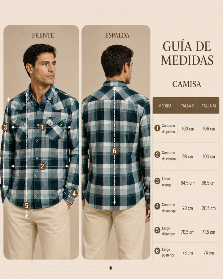 Camisa Heritage a Cuadros Beige, Gris y Negro