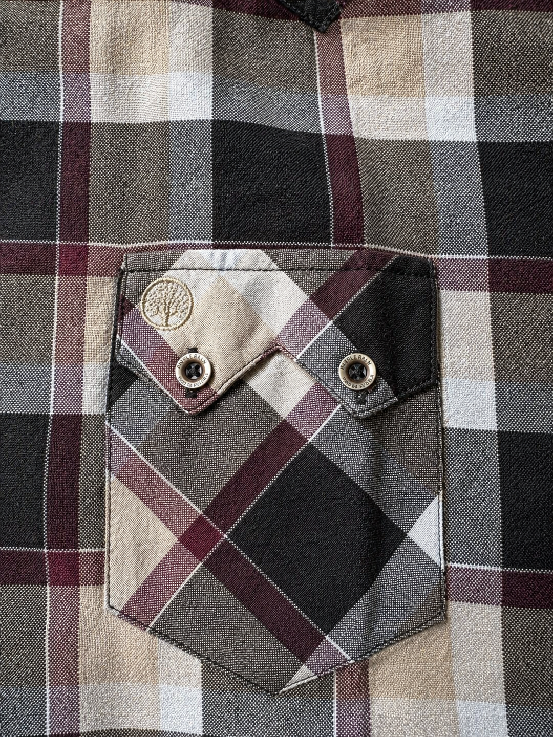 Camisa Heritage a Cuadros Beige, Gris y Negro - Purple Rain