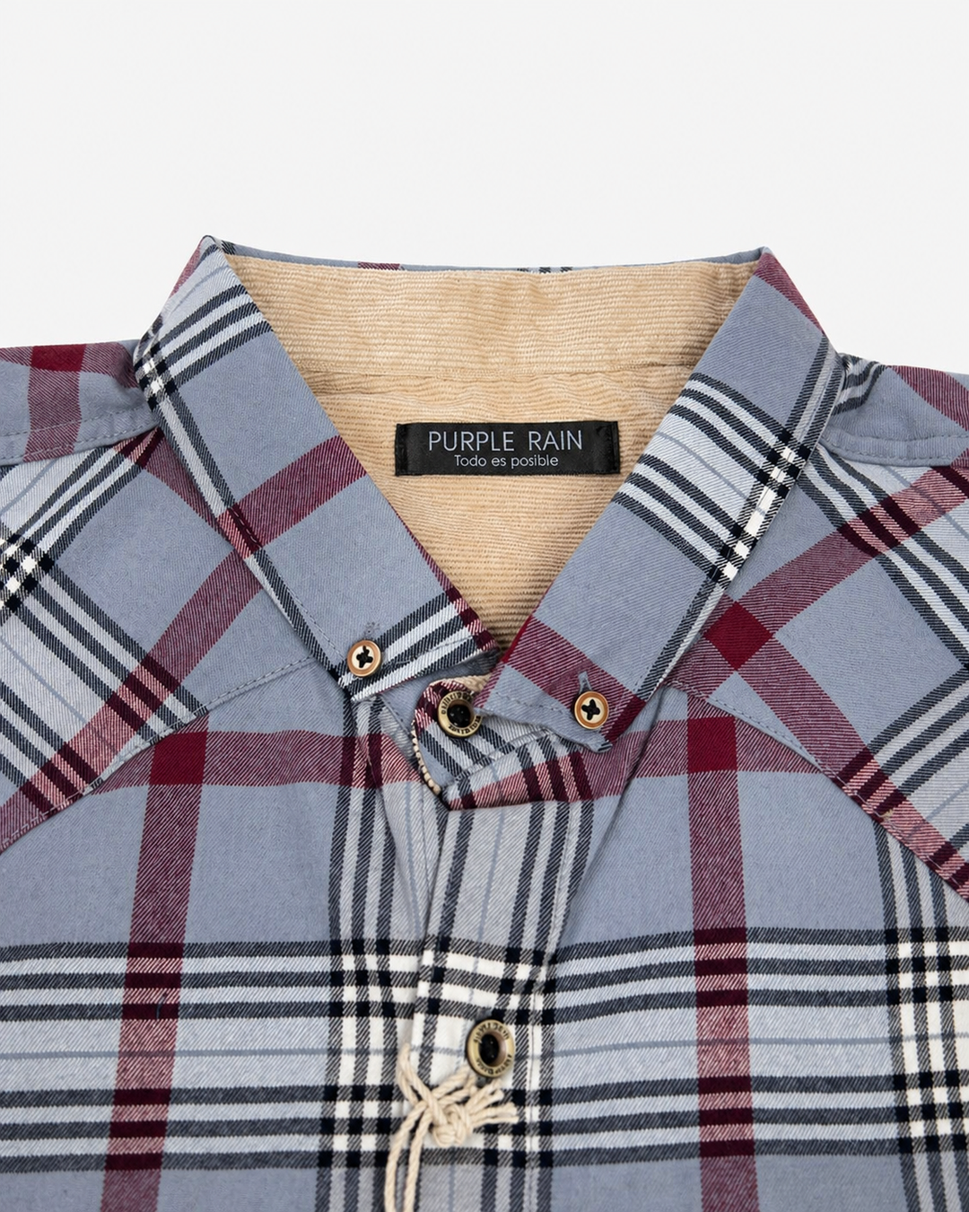 Camisa Heritage a Cuadros Beige, Gris y Negro - Purple Rain