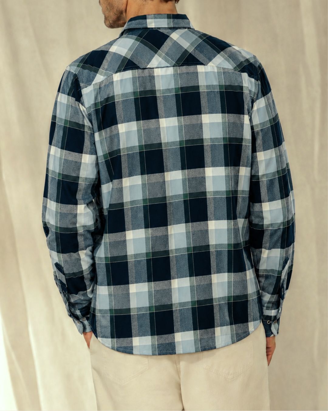 Camisa Heritage a Cuadros Beige, Gris y Negro - Purple Rain