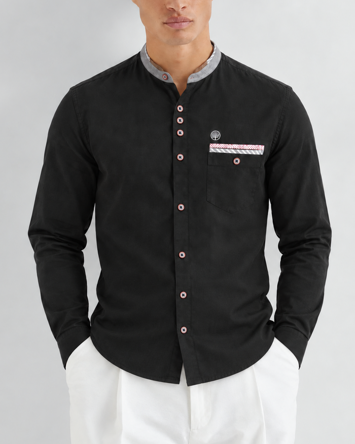 Camisa Hombre Cuello Neru de Gamusa - Purple Rain