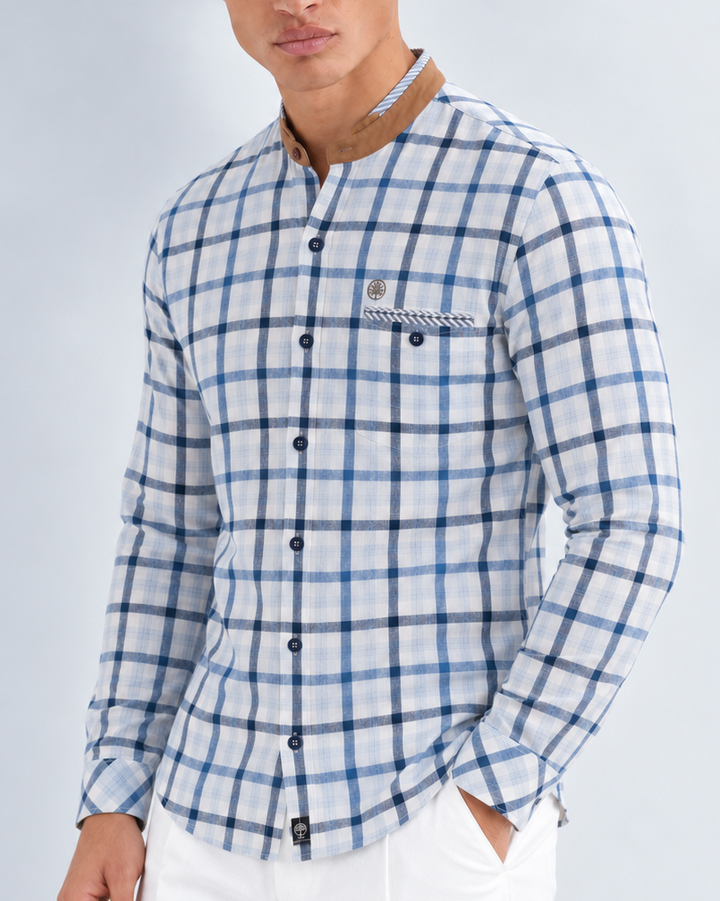 Camisa Hombre Cuello Neru de Gamusa - Purple Rain
