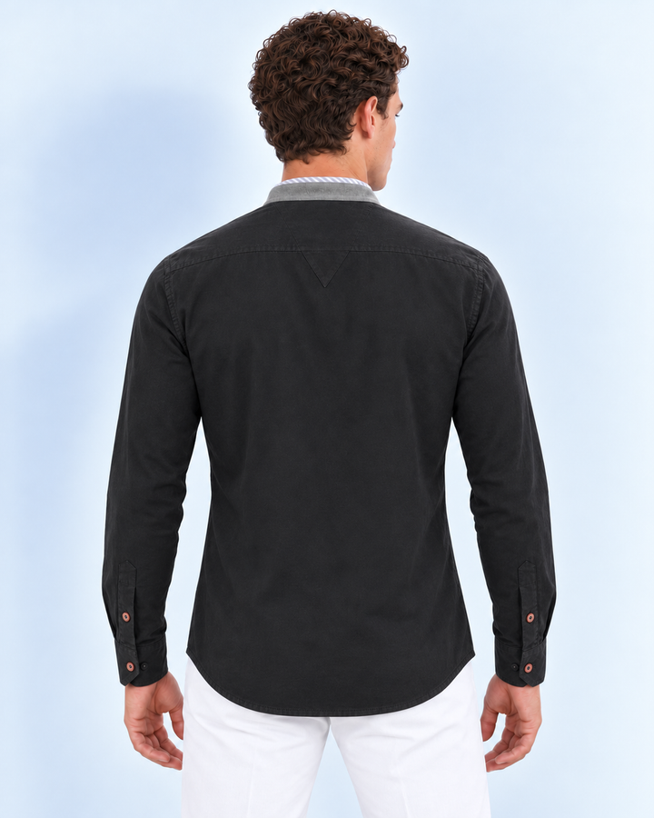 Camisa Hombre Cuello Neru de Gamusa - Purple Rain