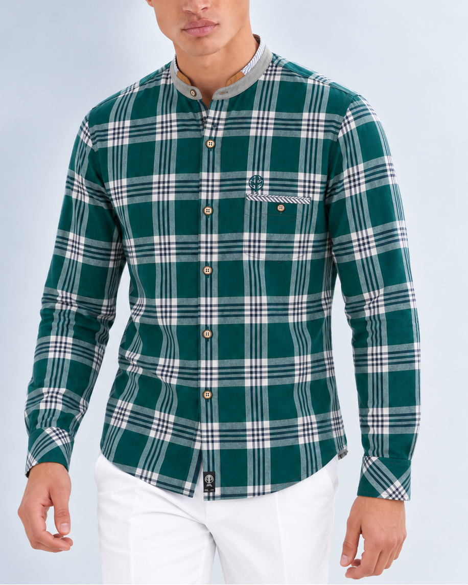 Camisa Hombre Cuello Neru de Gamusa - Purple Rain