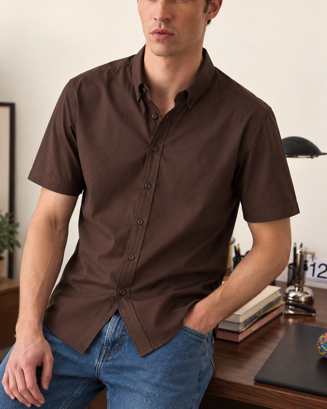 Camisa Hombre Manga Corta Tela Fría Premium Stretch
