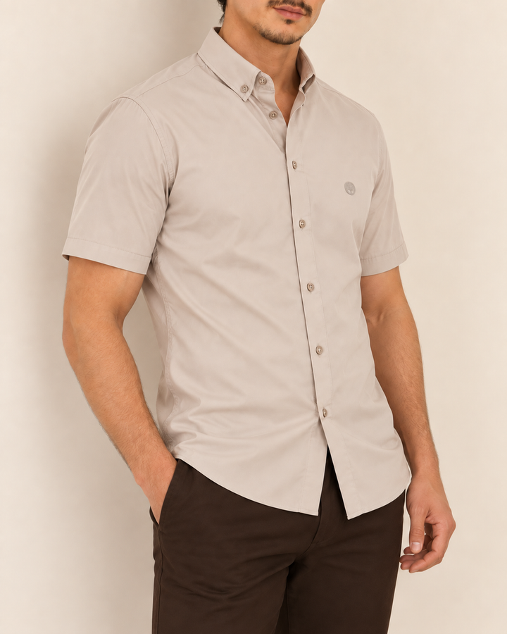 Camisa Hombre Manga Corta Tela Fría Premium Stretch