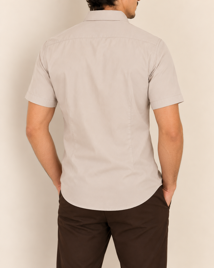 Camisa Hombre Manga Corta Tela Fría Premium Stretch