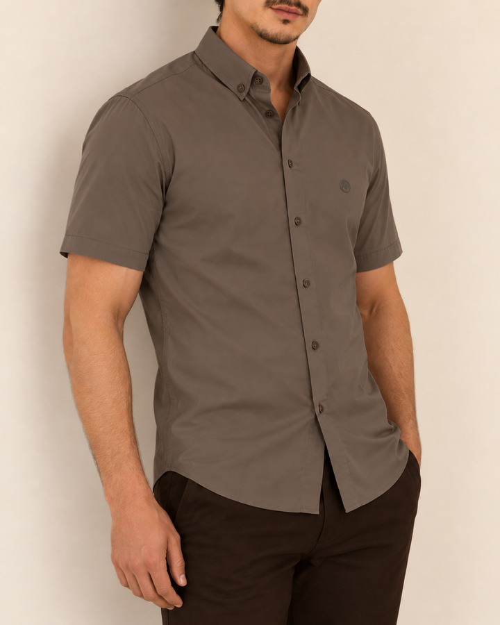 Camisa Hombre Manga Corta Tela Fría Premium Stretch