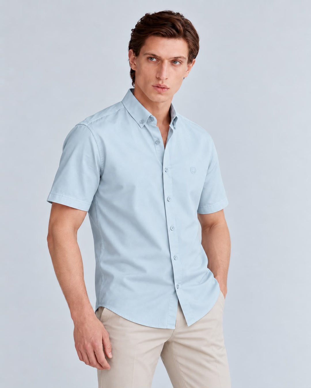 Camisa Hombre Manga Corta Tela Fría