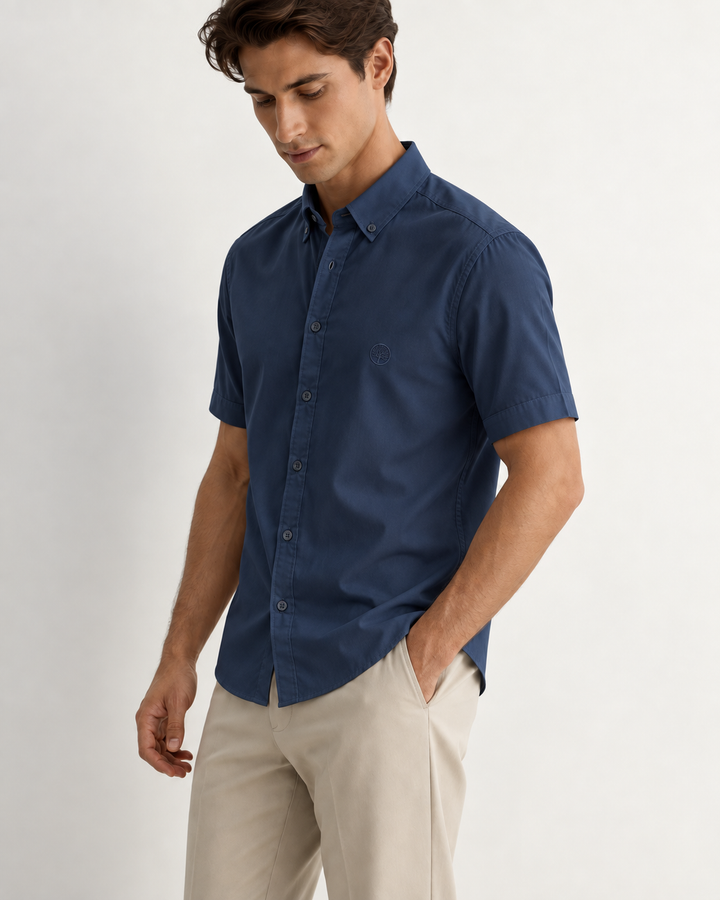 Camisa Hombre Manga Corta Tela Fría