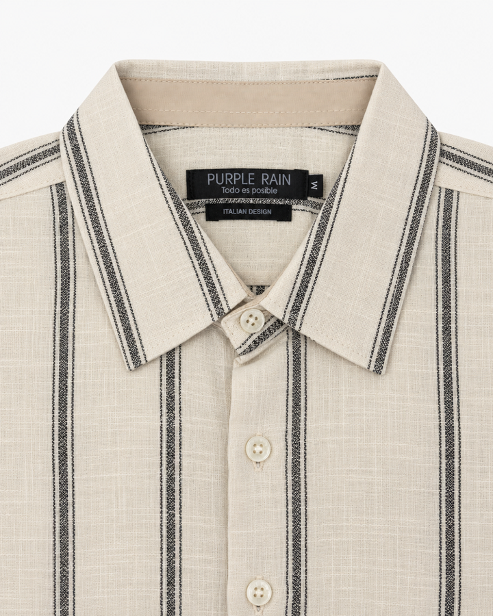 Camisa Hombre Manga Corta de Rayas Milano