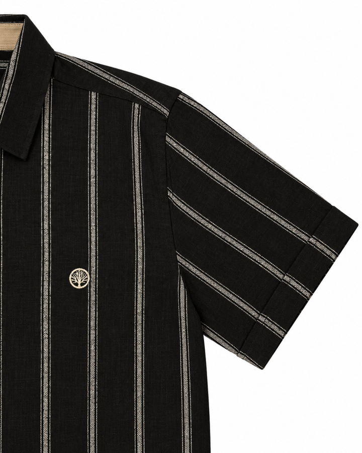 Camisa Hombre Manga Corta de Rayas Milano