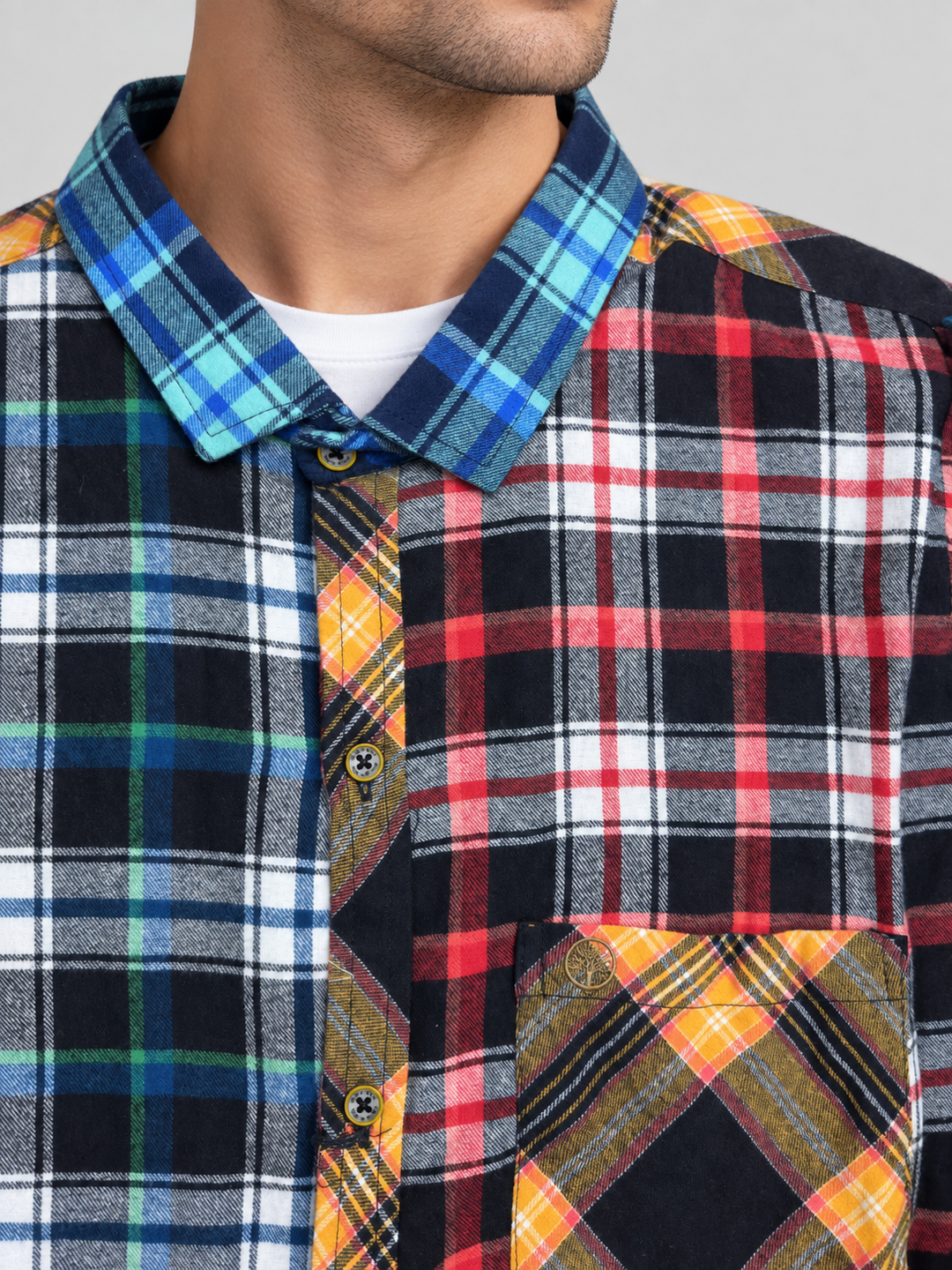 Camisa Hombre Manga Larga Patchwork Heritage