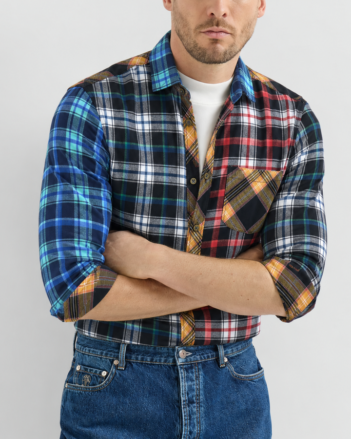 Camisa Hombre Manga Larga Patchwork Heritage
