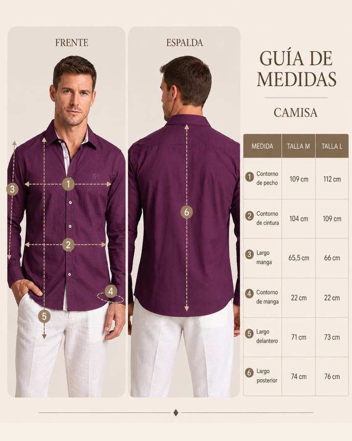 Camisa Hombre Manga Larga Tela Sedosa