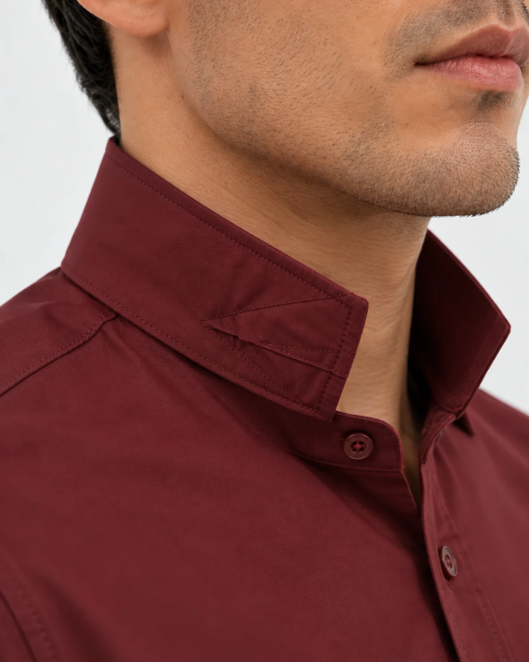 Camisa Hombre Manga Larga en Rayón Stretch Tonos fríos