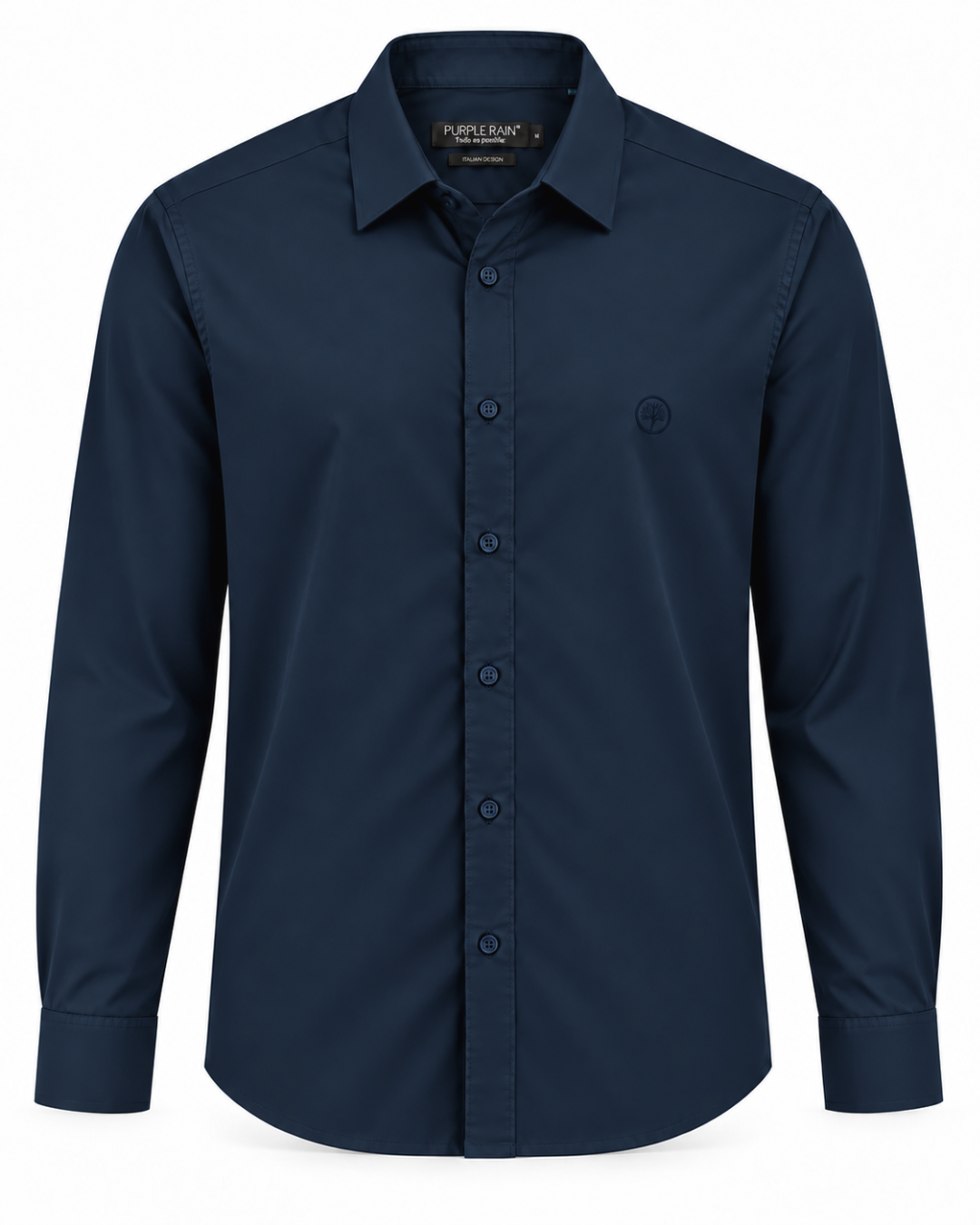 Camisa Hombre Manga Larga en Rayón Stretch Tonos fríos