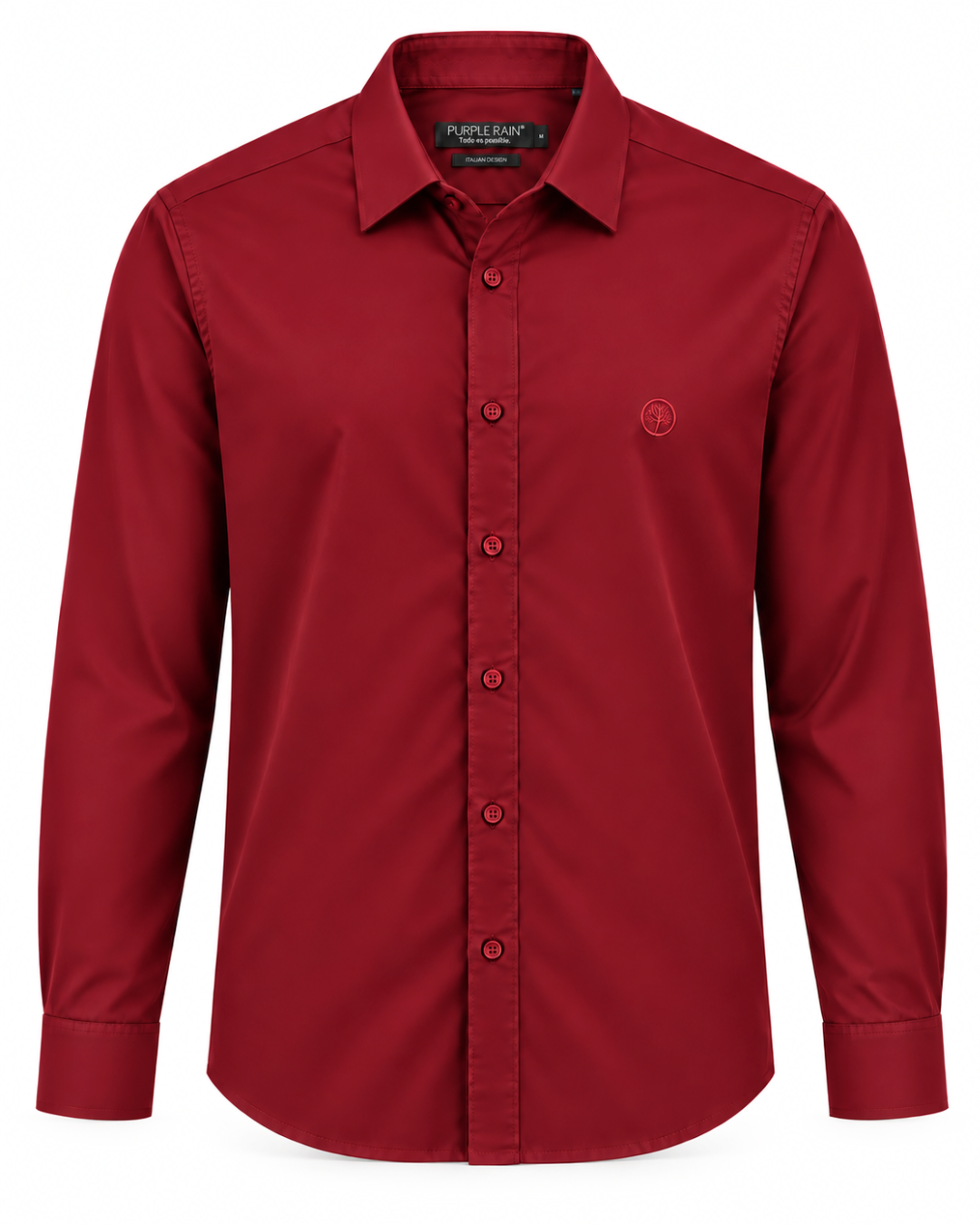 Camisa Hombre Manga Larga en Rayón Stretch Tonos fríos