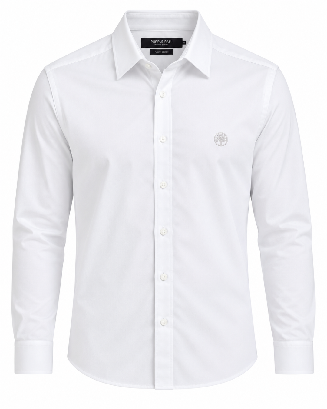 Camisa Hombre Manga Larga en Rayón Stretch con Brillo Sutil Tonos Tierra