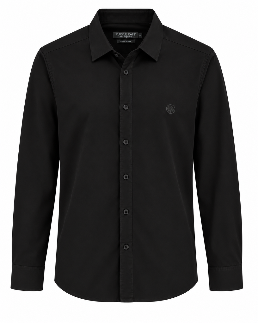 Camisa Hombre Manga Larga en Rayón Stretch con Brillo Sutil Tonos Tierra