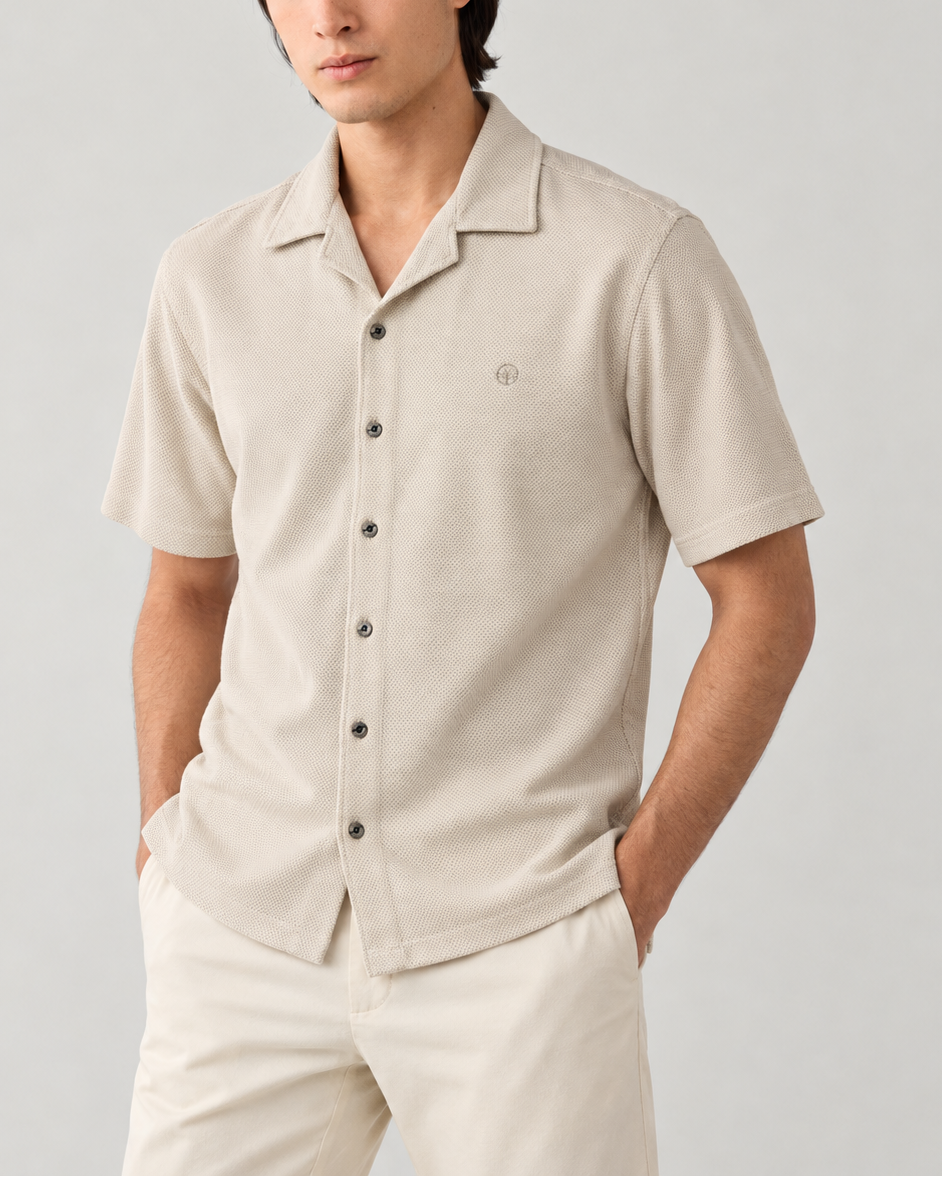 Camisa Hombre Monaco Micropunto Stretch - Purple Rain