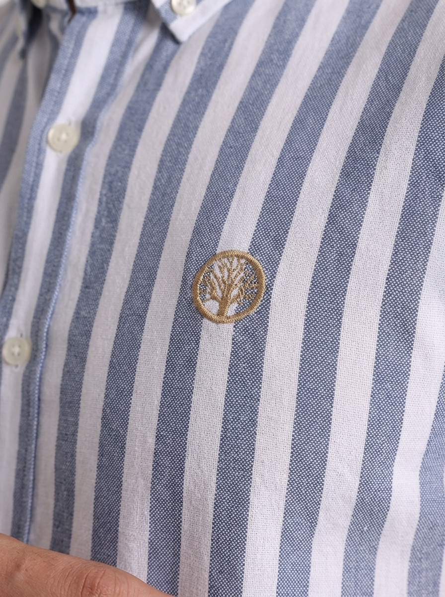 Camisa Hombre Rayas Verticales Algodón