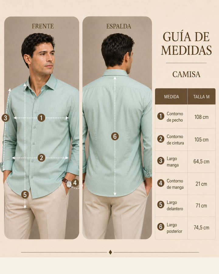 Camisa Manga Larga Diseño Italiano