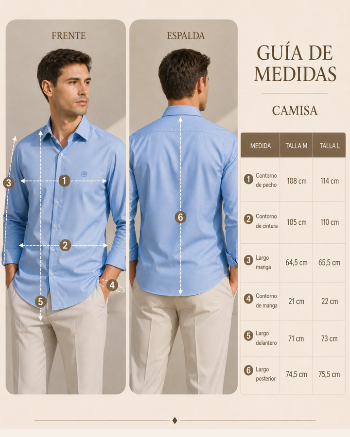Camisa Manga Larga Diseño Italiano