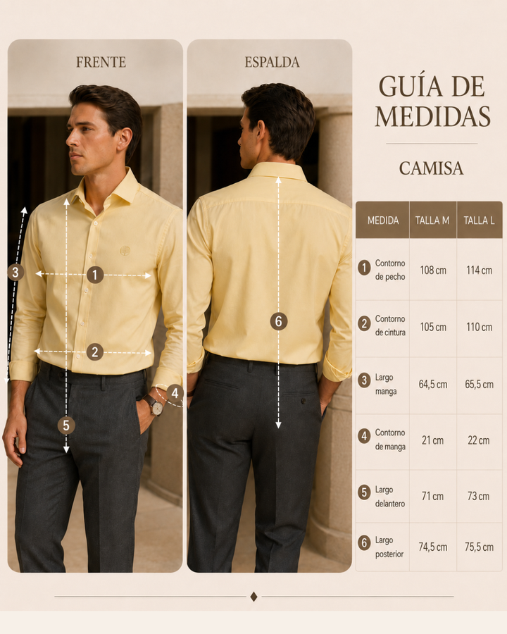 Camisa Manga Larga Diseño Italiano