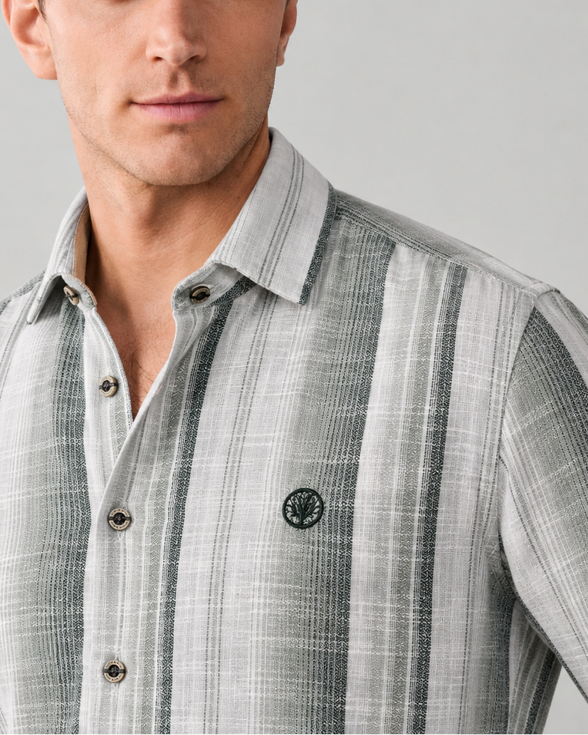 Camisa Milano Algodón 100% Cuello Italiano - Purple Rain