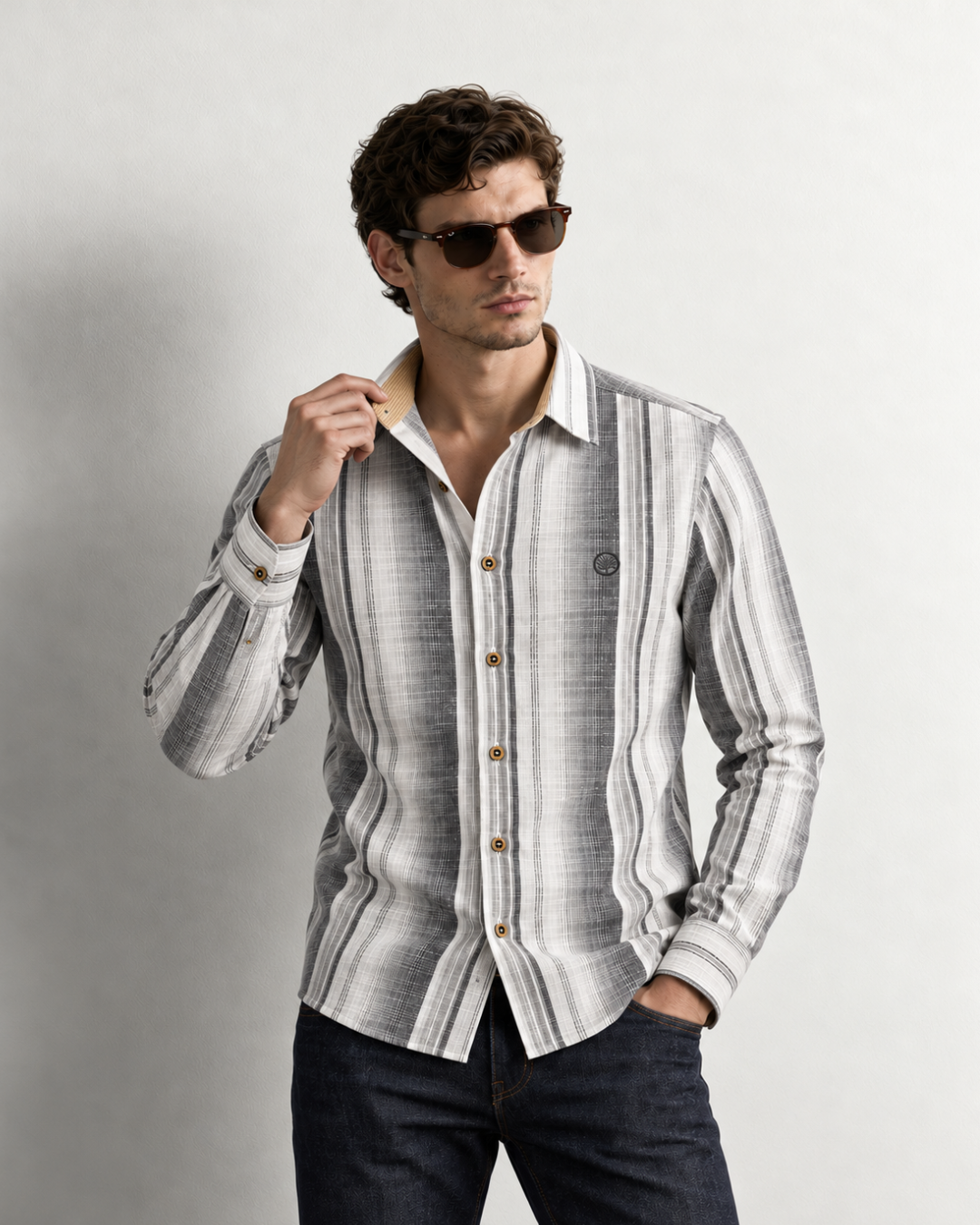 Camisa Milano Algodón 100% Cuello Italiano