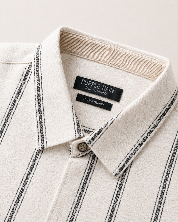 Camisa Milano Manga Corta — Algodón Premium - Purple Rain