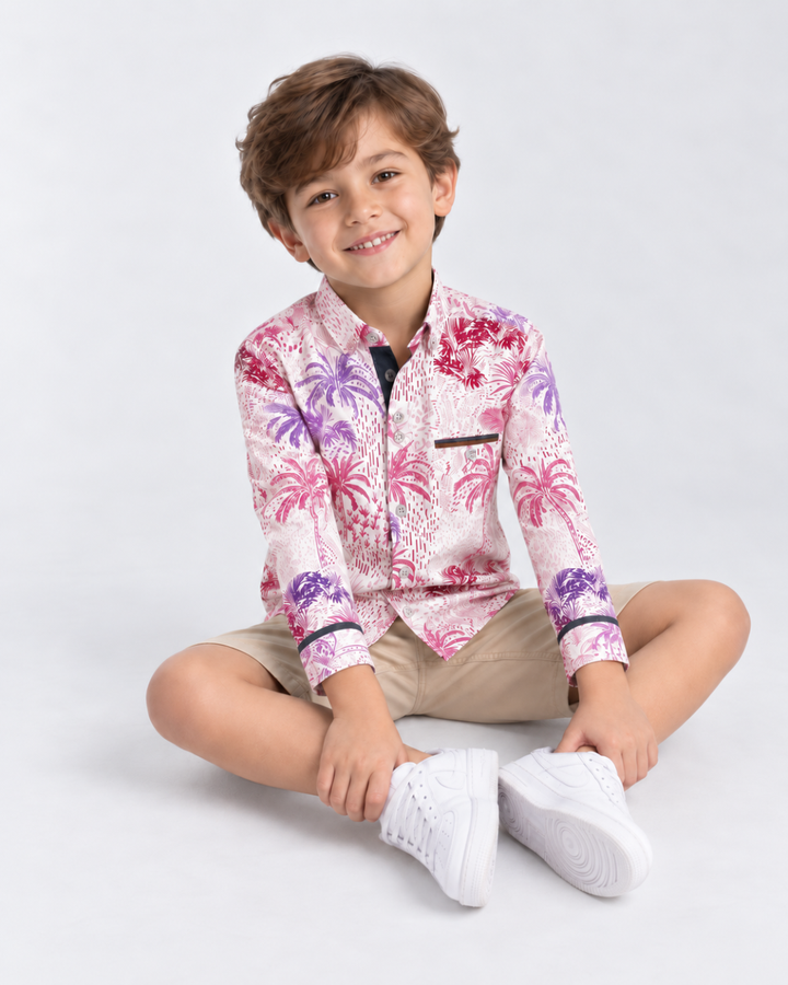 Camisa Niño Manga Larga con Estampado