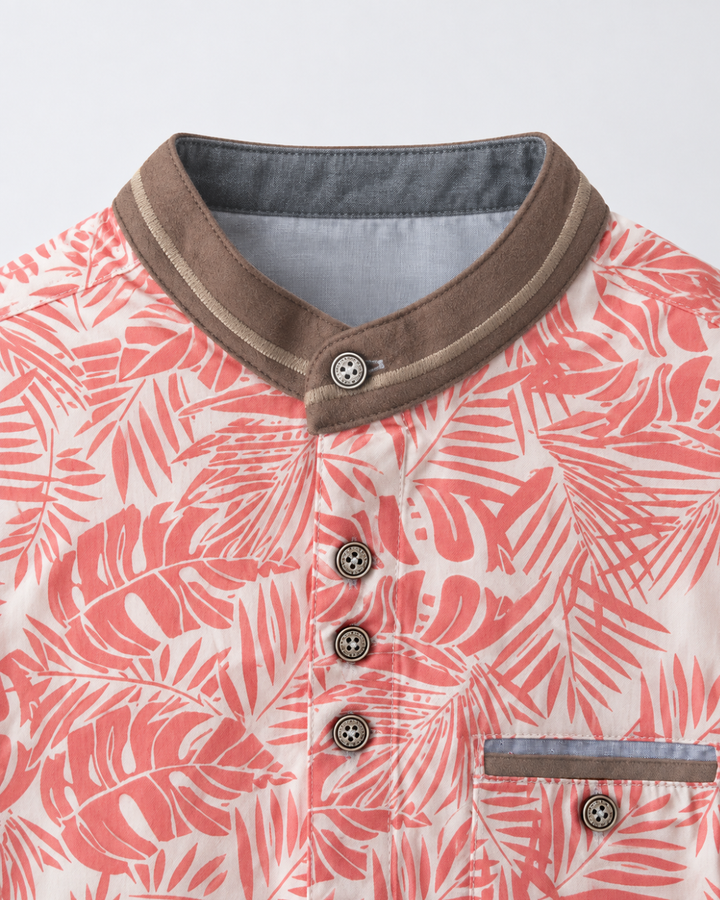 Camisa Niño Manga Larga con Estampado Cuello Nerú
