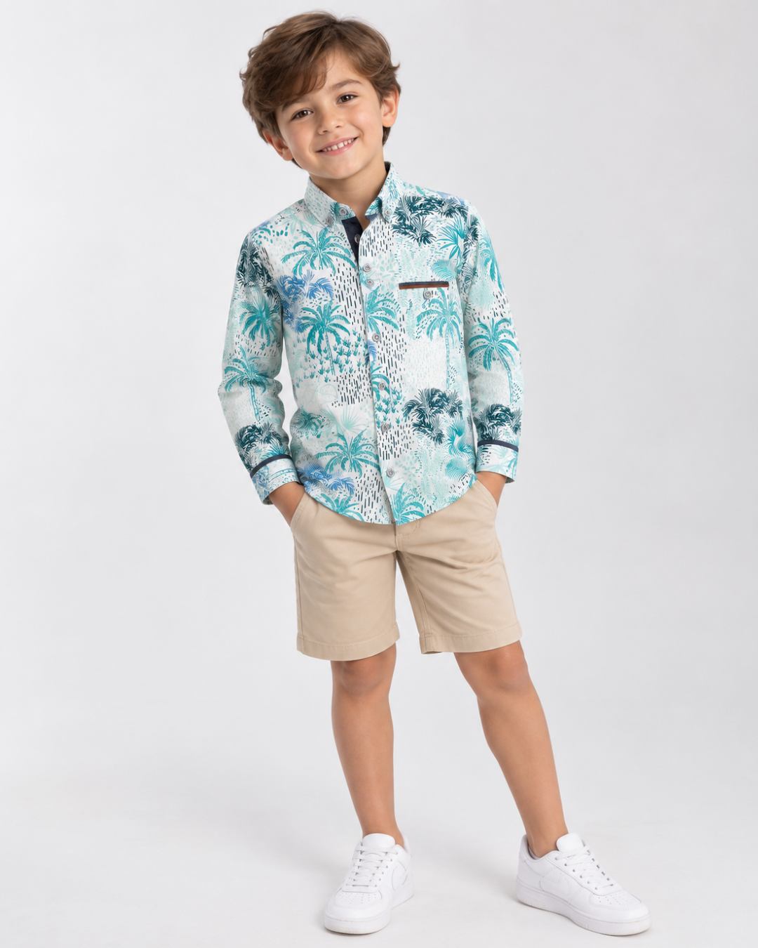 Camisa Niño Manga Larga con Estampado