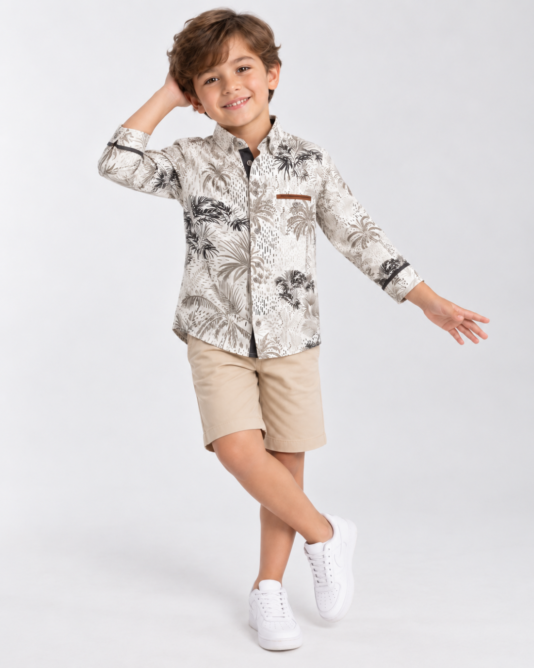 Camisa Niño Manga Larga con Estampado