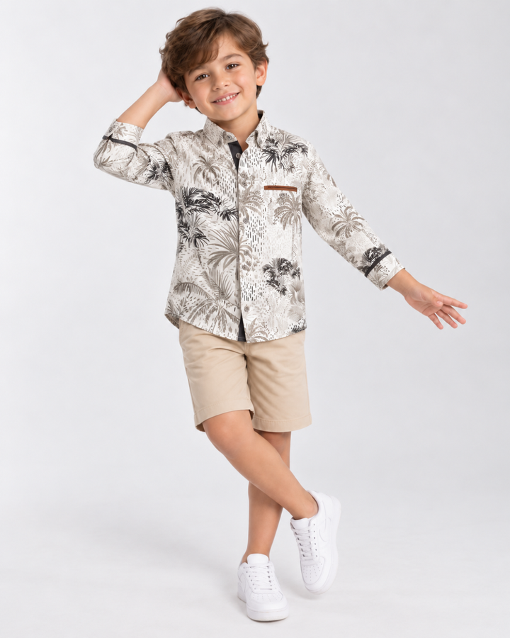 Camisa Niño Manga Larga con Estampado