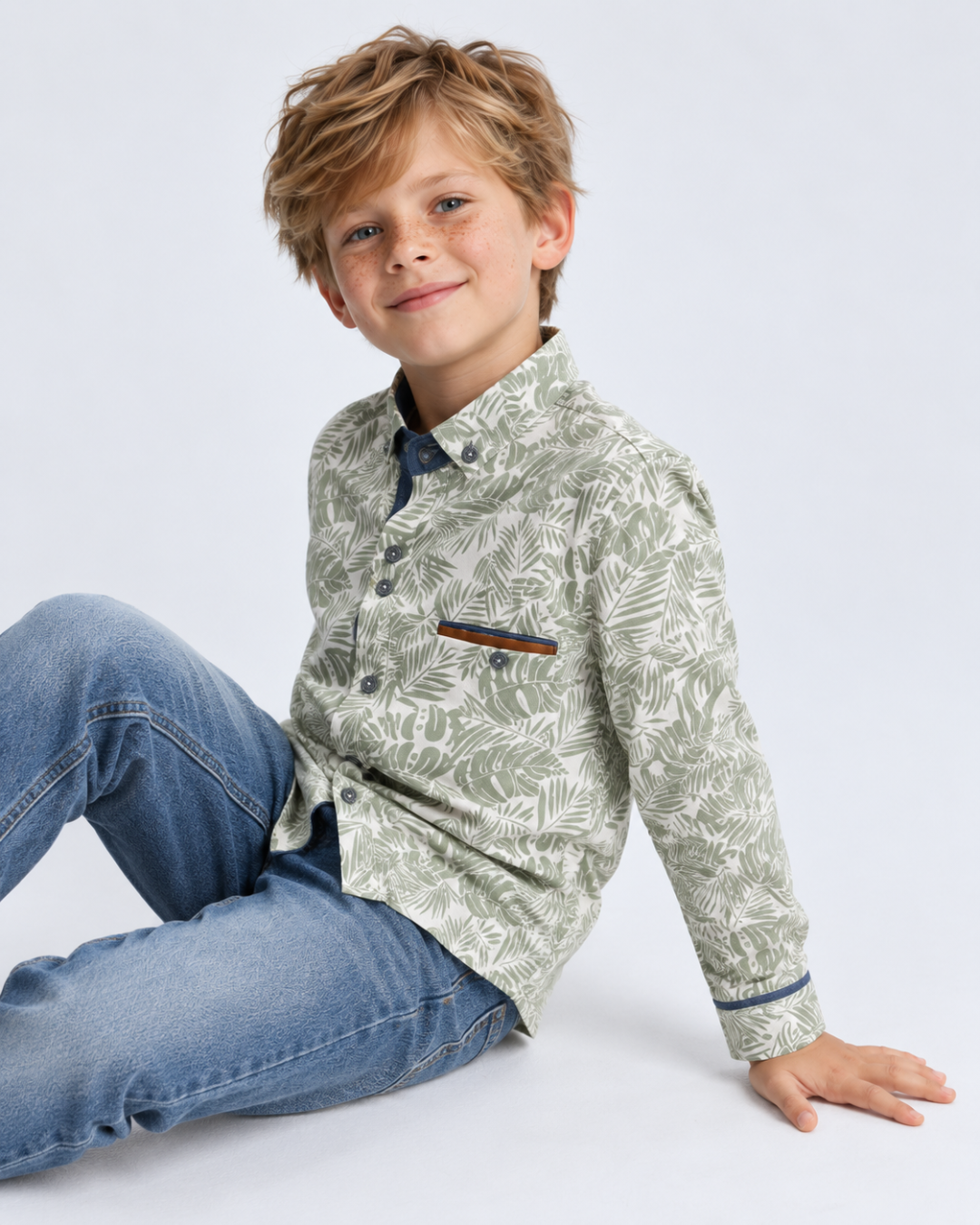 Camisa Niño Manga Larga con Estampado