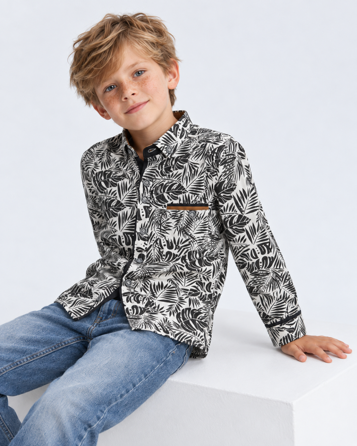 Camisa Niño Manga Larga con Estampado