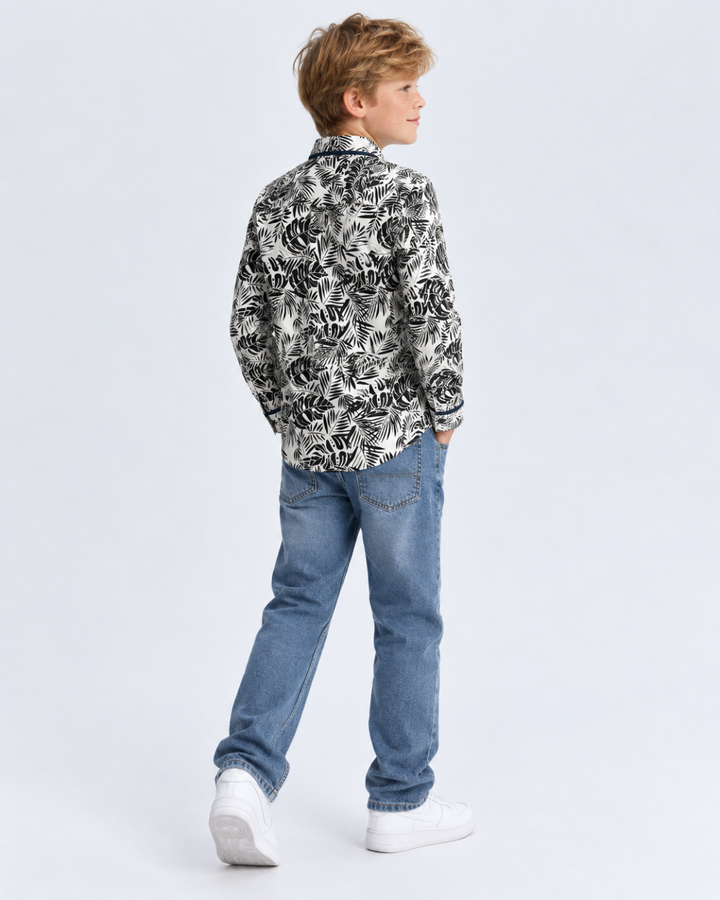 Camisa Niño Manga Larga con Estampado